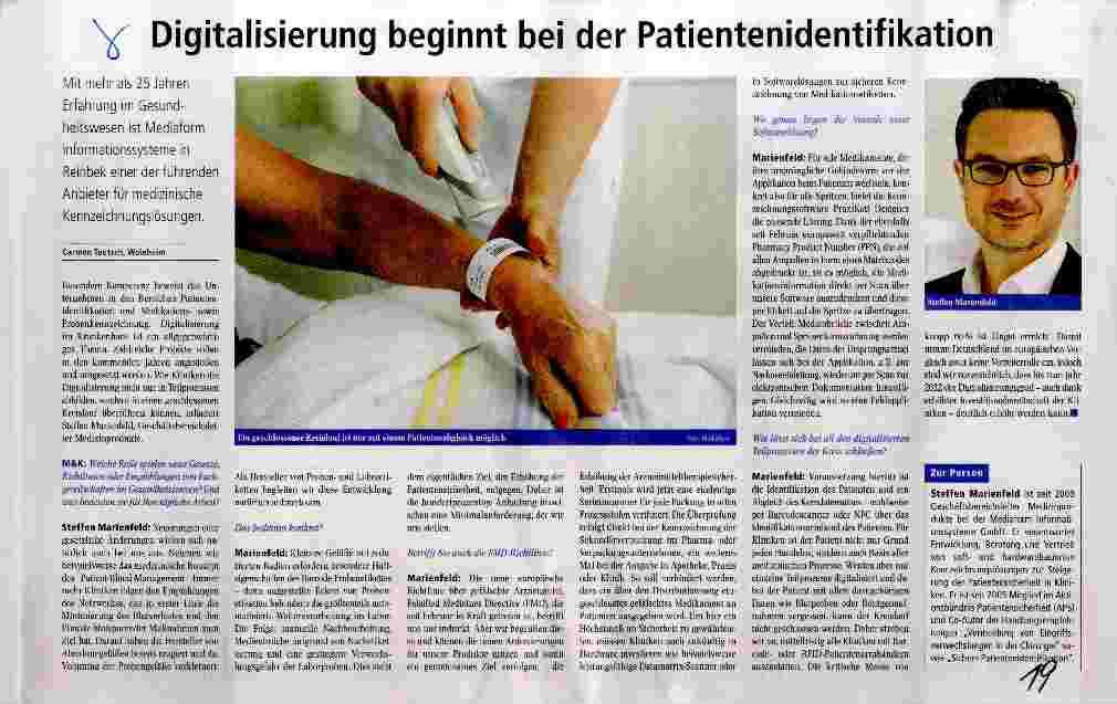 Vorschauseite 1: Digitalisierung beginnt bei der Patientenidentifikation