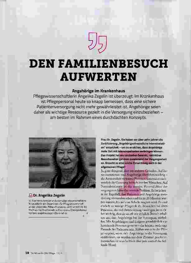 Vorschauseite 1: DEN FAMILIENBESUCH AUFWERTEN