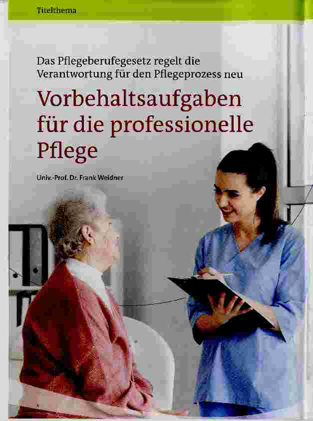Vorschauseite 1: Vorbehaltsaufgaben für die professionelle Pflege