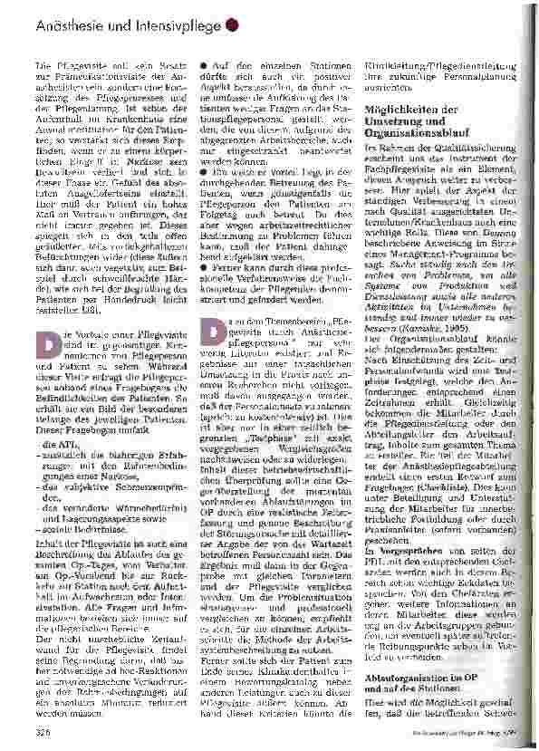 Vorschauseite 3: Einführung der Pflegevisite in der Anästhesie Organisation und Umsetzungsmöglichkeiten