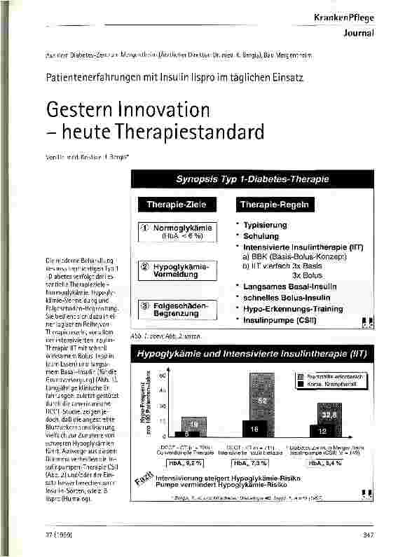 Vorschauseite 1: Gestern Innovation - heute Therapiestandard