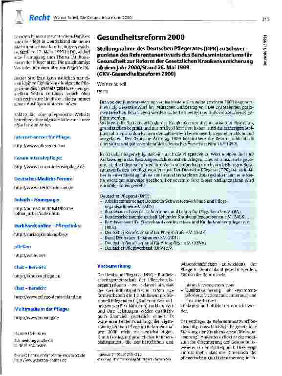 Vorschauseite 2: Intensivpflege & WWW Ein pflegerelevanter Streifzug durchs Netz der Netze