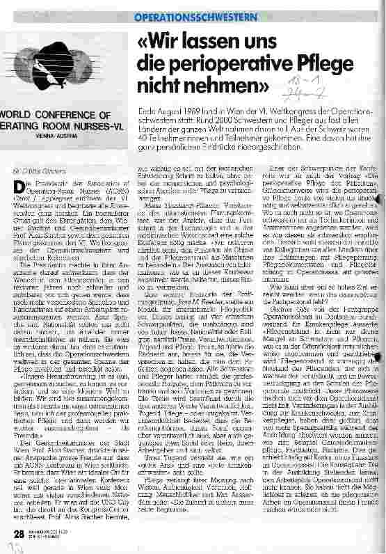 Vorschauseite 1: Wir lassen uns die perioperative Pflege nicht nehmen!