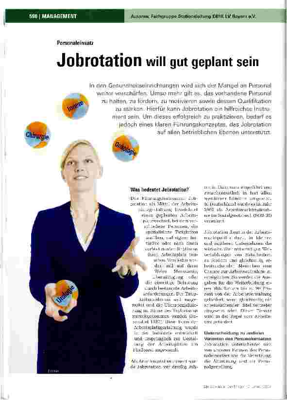 Vorschauseite 1: Jobrotation will gut geplant sein