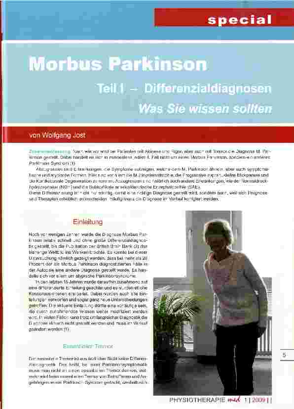 Vorschauseite 1: Morbus Parkinson Teil I - Differenzialdiagnosen Was Sie wissen sollten