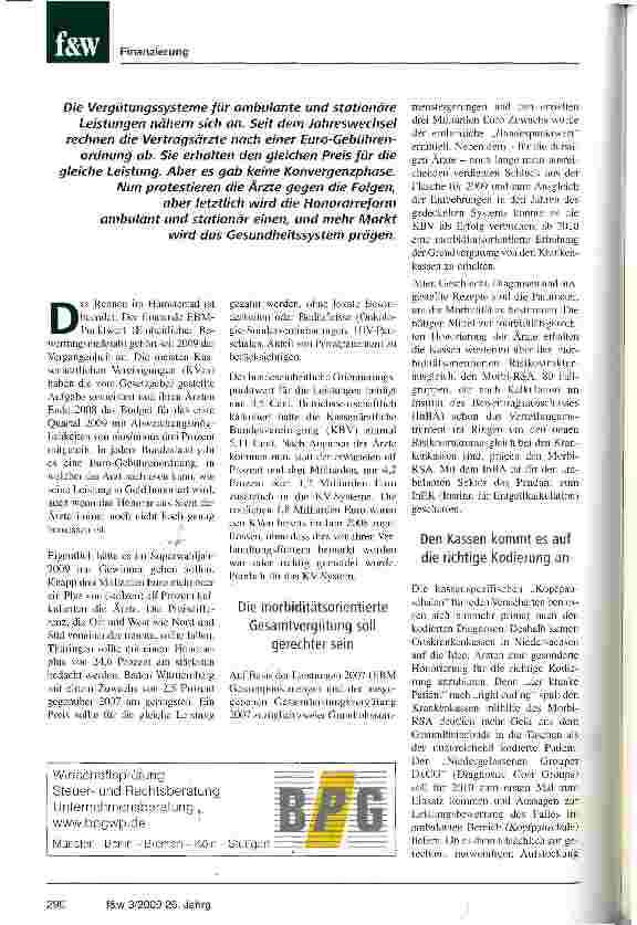 Vorschauseite 2: Der Markt wird sich durchsetzenDie Honorarreform erzürnt heute die Ärzte; morgen aber wird sie ambulant und stationär zusammenführen