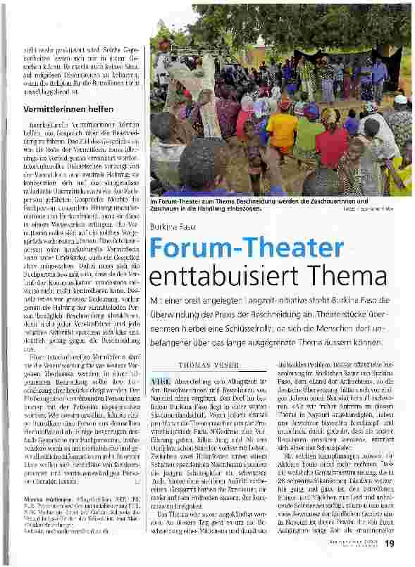 Vorschauseite 1: Forum-Theater enttabuisiert Thema