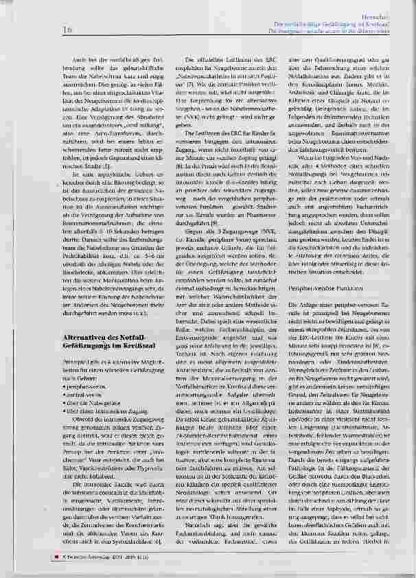 Vorschauseite 3: Der notfallmäßige Gefäßzugang im Kreißsaal
