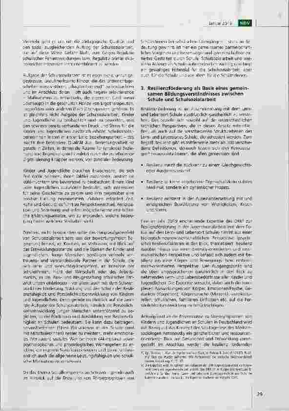 Vorschauseite 3: Neue schulund bildungspolitische Trends: Resilienzförderung als eine Kernaufgabe der Schulsozialarbeit?