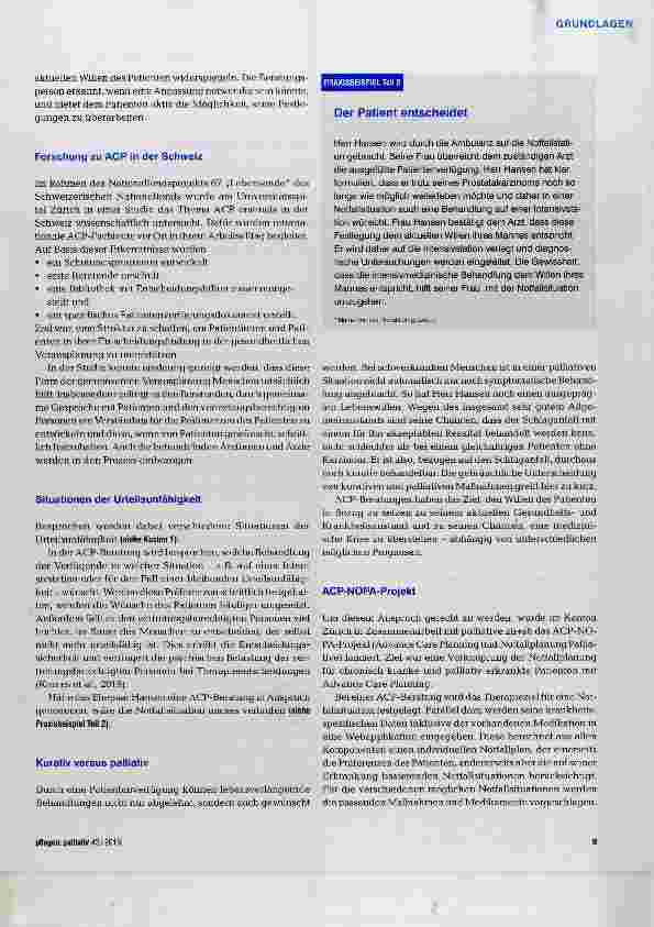 Vorschauseite 3: Advance Care Planning der Schweizer Weg