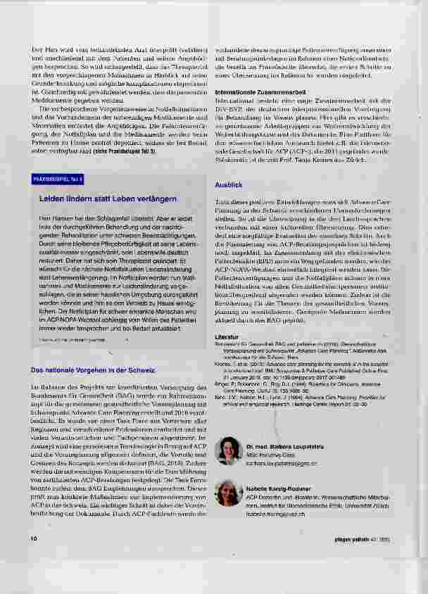 Vorschauseite 4: Advance Care Planning der Schweizer Weg