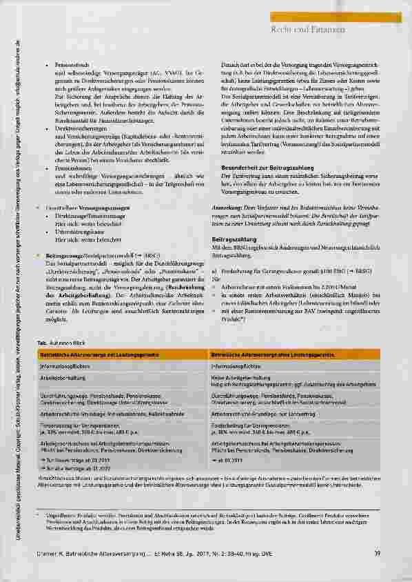 Vorschauseite 2: Betriebliche Altersversorgung und Betriebsrentenstärkungsgesetz (BRSG)