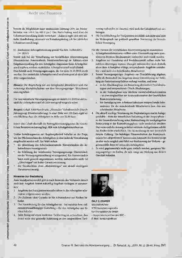 Vorschauseite 3: Betriebliche Altersversorgung und Betriebsrentenstärkungsgesetz (BRSG)