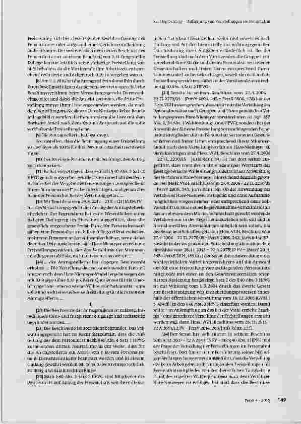 Vorschauseite 2: Aufteilung von Freistellungen im Personalrat