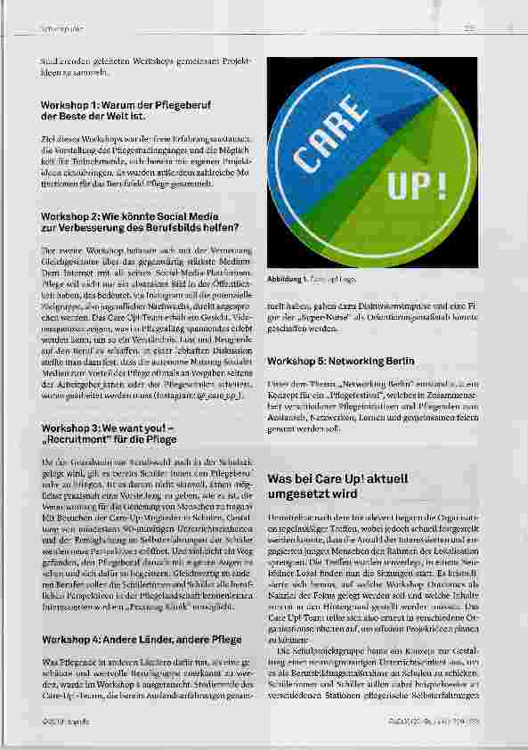Vorschauseite 3: CARE UP! Ein Projekt im Namen des Imagewandels des Pflegeberufes