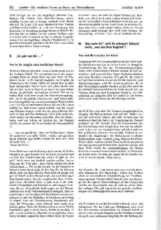 Vorschauseite 4: Die christlichen Kirchen zur Finanzund Wirtschaftskrise