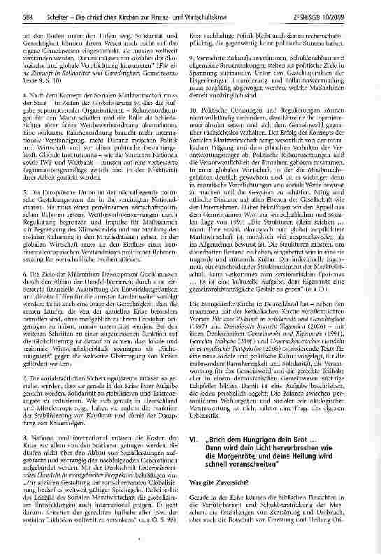 Vorschauseite 6: Die christlichen Kirchen zur Finanzund Wirtschaftskrise