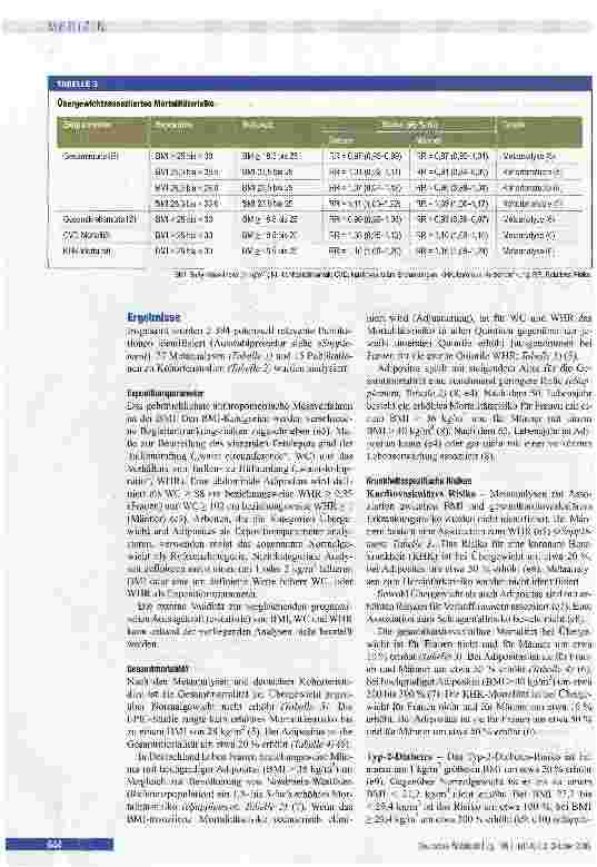 Vorschauseite 4: Morbidität und Mortalität bei Übergewicht und Adipositas im Erwachsenenalter