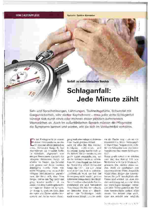 Vorschauseite 1: Schlaganfall: Jede Minute zählt