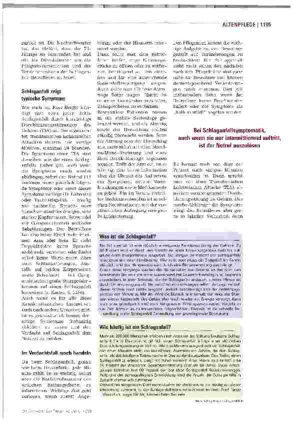 Vorschauseite 2: Schlaganfall: Jede Minute zählt