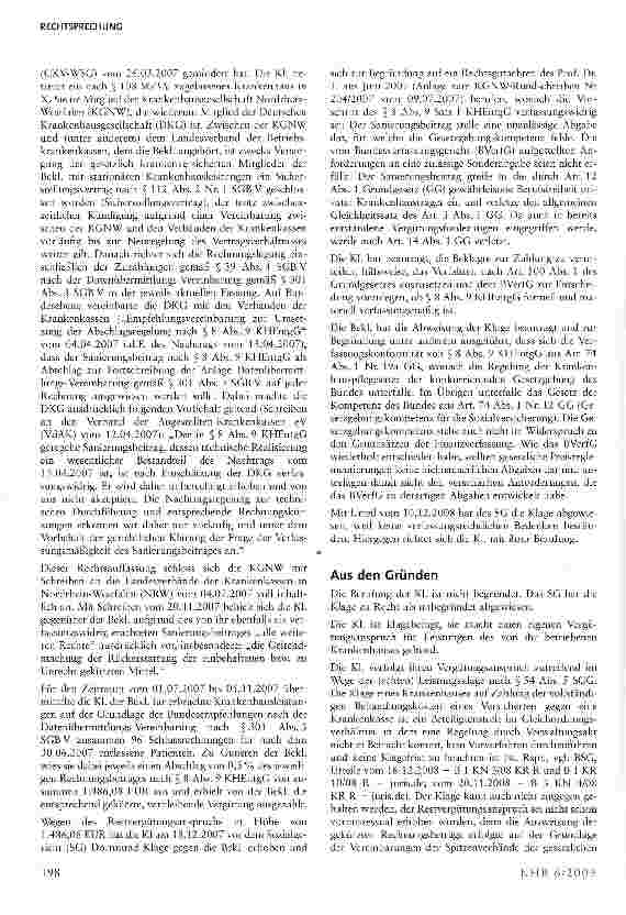 Vorschauseite 2: Rechtmäßigkeit des Sanierungsbeitrags nach §8 Abs. 9 KHEntgG