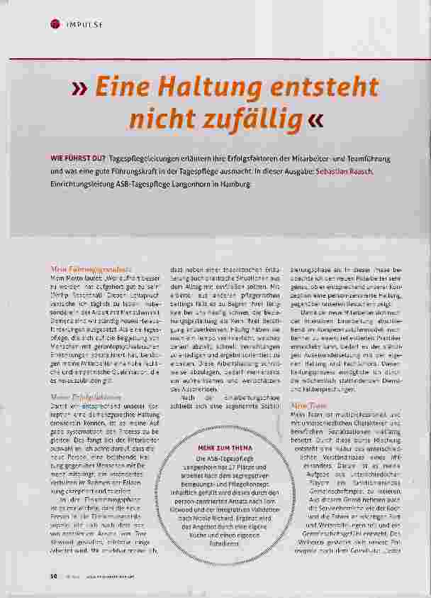 Vorschauseite 1: » Eine Haltung entsteht nicht zufällig «