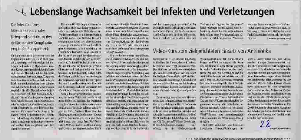 Vorschauseite 1: Lebenslange Wachsamkeit bei Infekten und Verletzungen