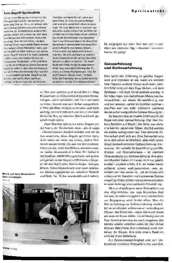 Vorschauseite 2: Spiritualität und Sinnfindung Musiktherapie in der palliativen Pflege in der Onkologie