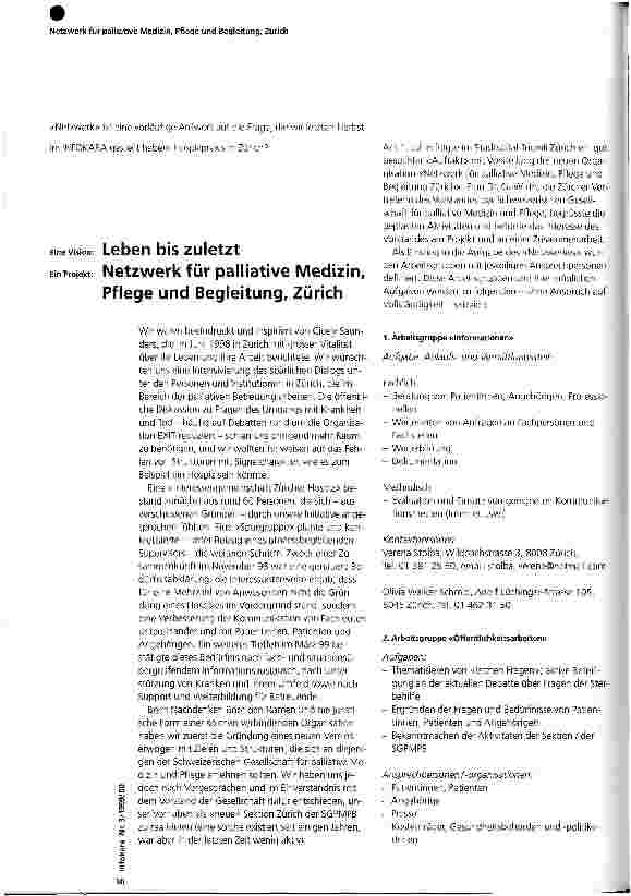 Vorschauseite 1: Leben bis zuletzt