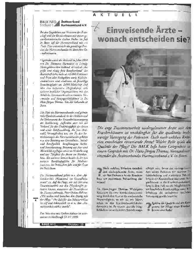 Vorschauseite 1: Einweisende Ärzte - wonach entscheiden sie?