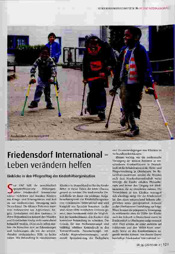 Vorschauseite 1: Friedensdorf International Leben verändern helfen