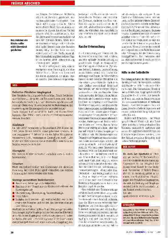 Vorschauseite 3: FRÜHER ABSCHIEDHelfen und ermitteln beim ^Plötzlichen Säuglingstod