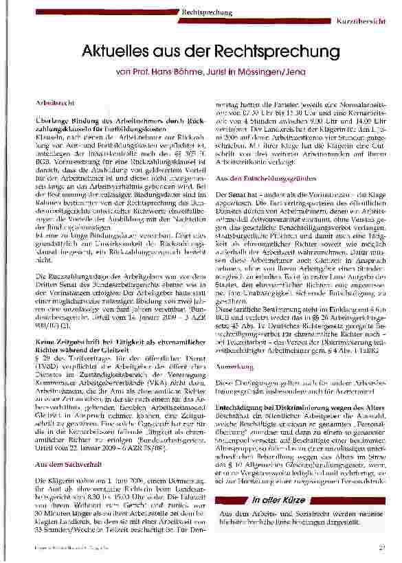 Vorschauseite 1: Entschädigung bei Diskriminierung wegen des Alters