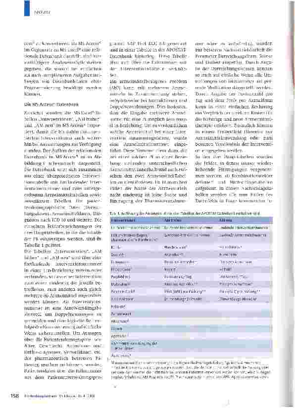 Vorschauseite 3: APOSTAT - eine elektronische Datenbank zur Dokumentation und Analyse der pharmazeutischen Betreuung