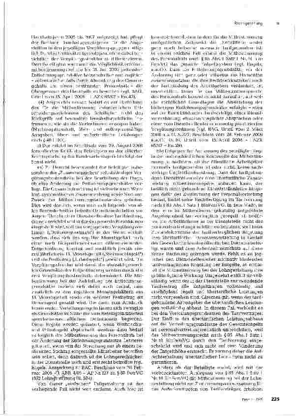 Vorschauseite 5: Mitbestimmungstatbestand: Änderung von Entlohnungsgrundsätzen