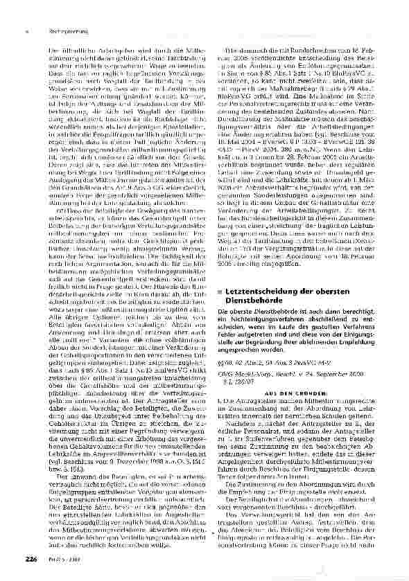 Vorschauseite 6: Mitbestimmungstatbestand: Änderung von Entlohnungsgrundsätzen
