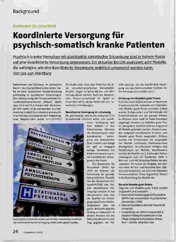 Vorschauseite 1: Koordinierte Versorgung für psychisch-somatisch kranke Patienten
