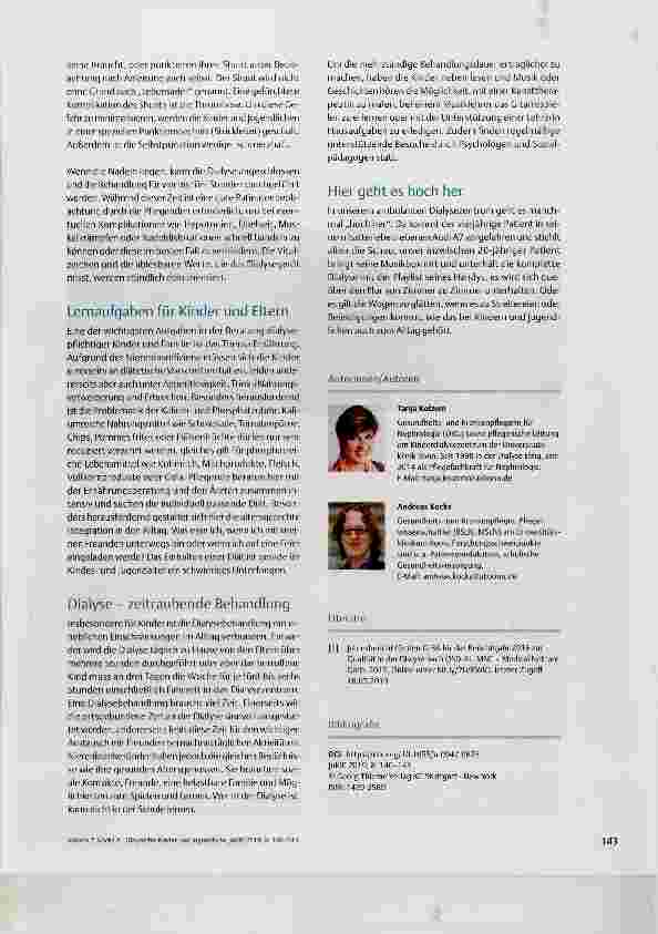 Vorschauseite 4: Dialyse für Kinder und Jugendliche