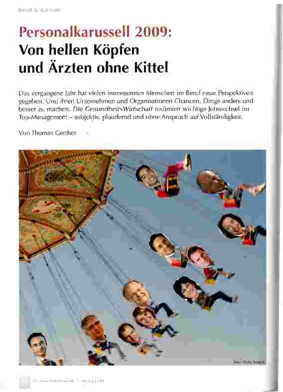 Vorschauseite 1: Personalkarussell 2009: Von hellen Köpfen und Ärzten ohne Kittel