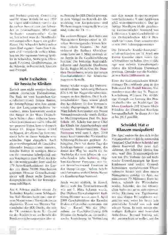Vorschauseite 3: Personalkarussell 2009: Von hellen Köpfen und Ärzten ohne Kittel