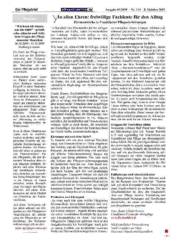 Vorschauseite 1: In allen Ehren: freiwillige Fachleute für den Alltag