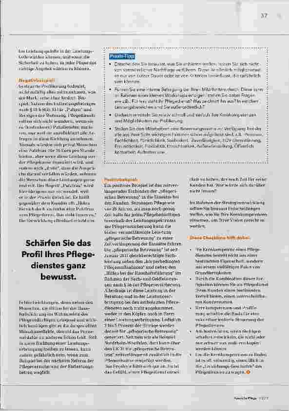 Vorschauseite 2: Visionen, Ziele, Strategien - Teil 6: Kernkompetenz nutzen oder anders profilieren?