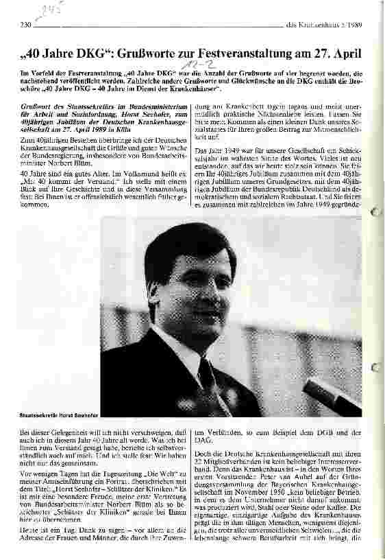 Vorschauseite 1: 40 Jahre DKG: Grußworte zur Festveranstaltung am 27. April