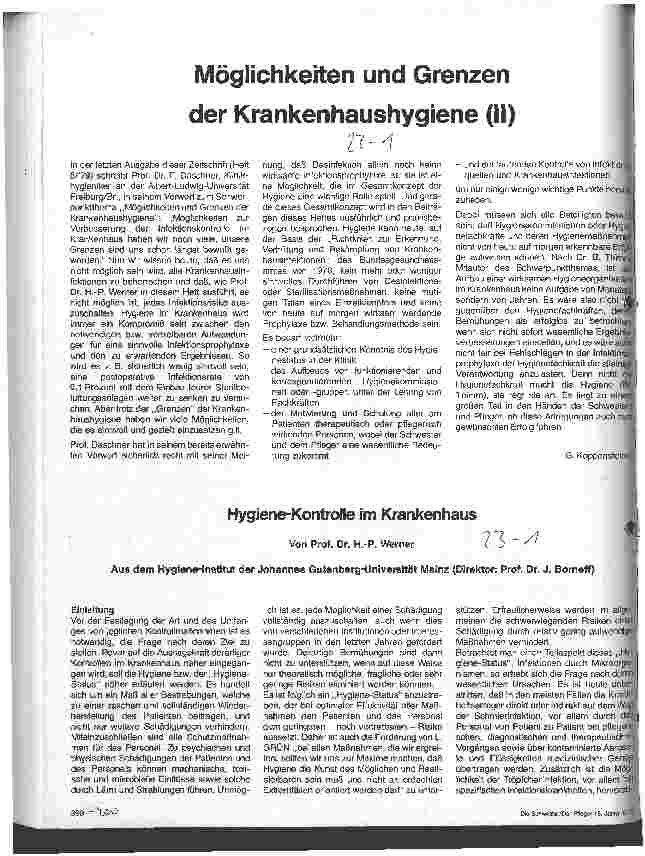Vorschauseite 1: Hygiene-Kontrolle im Krankenhaus