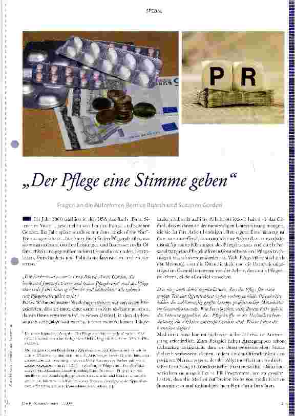 Vorschauseite 1: Der Pflege eine Stimme geben