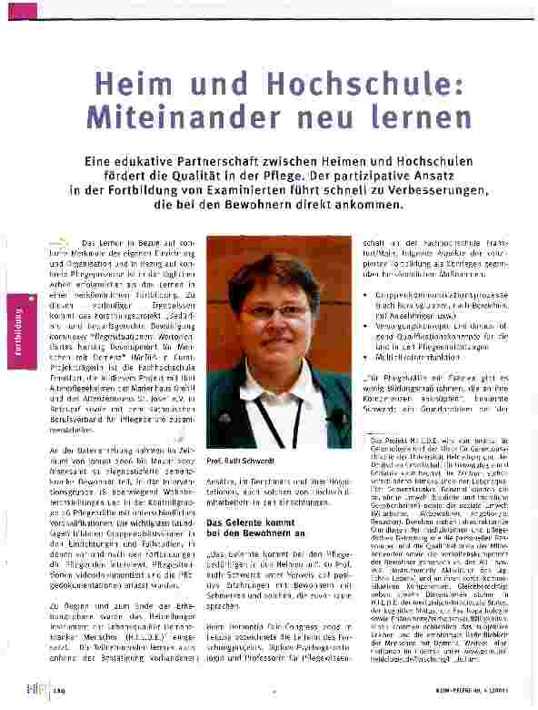Vorschauseite 1: Heim und Hochschule: Miteinander neu lernen