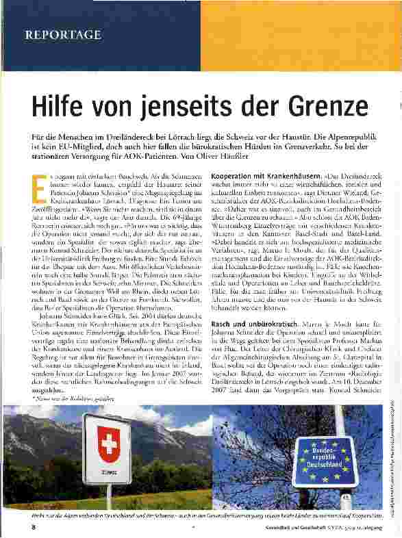 Vorschauseite 1: Hilfe von jenseits der Grenze