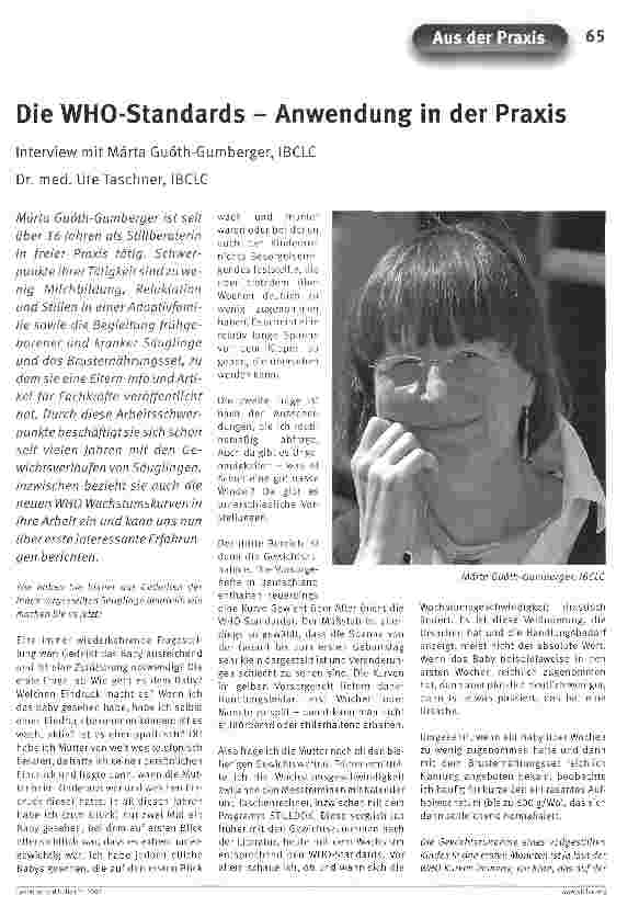 Vorschauseite 1: Die WHO-Standards - Anwendung in der Praxis