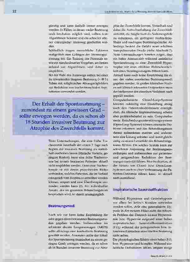 Vorschauseite 2: Aktuelle Aspekte der Beatmung