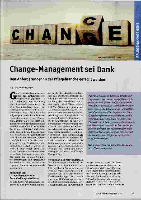 Vorschauseite 1: Change-Management sei Dank